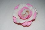 Light Pink and Ivory Flower Rose Clip