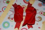 Triple Layer Red and White Boutique Bow