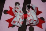 Ivory and Red Snowflake Bow