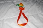 Green and Orange Snail Bow Holder and Bow