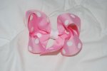 Adorable Light Pink and White Polka Dots Bow