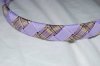 Lavender and Beige Plaid Woven Headband