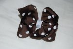 Brown with White Polka Dots Boutique Bow