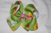 Funky Green Flowers Boutique Bow