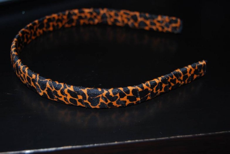 Brown and Black Leopard Ribbon Headband - Click Image to Close