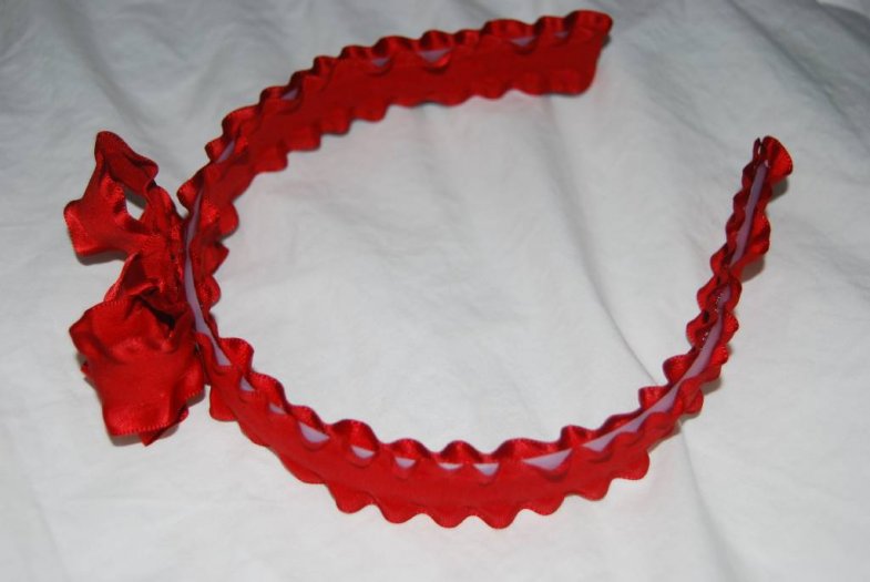 Red Double Ruffle Headband - Click Image to Close