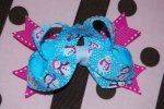 Pink and Blue Snowman Bow