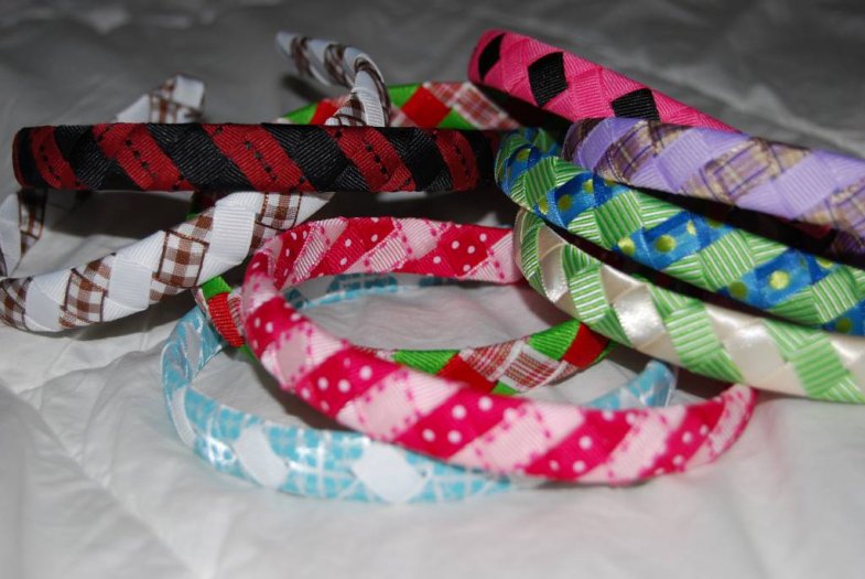 Custom Color Woven Ribbon Headband - Click Image to Close