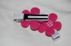 Pair of Hot Pink Flower Appliqué Clippies