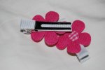 Pair of Hot Pink Flower Appliqu Clippies