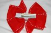Red and White Side Stitch Pinwheel Bow
