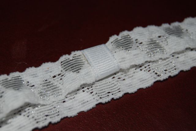 Lace Headband with 2 Ribbon Rosettes - Click Image to Close