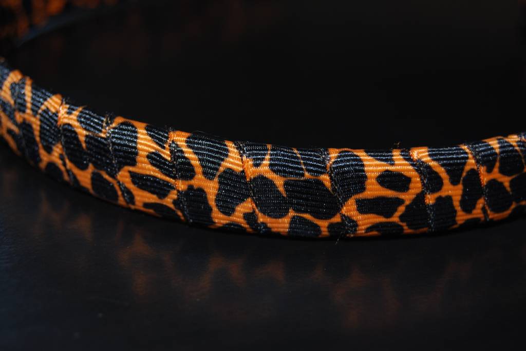 Brown and Black Leopard Ribbon Headband - Click Image to Close