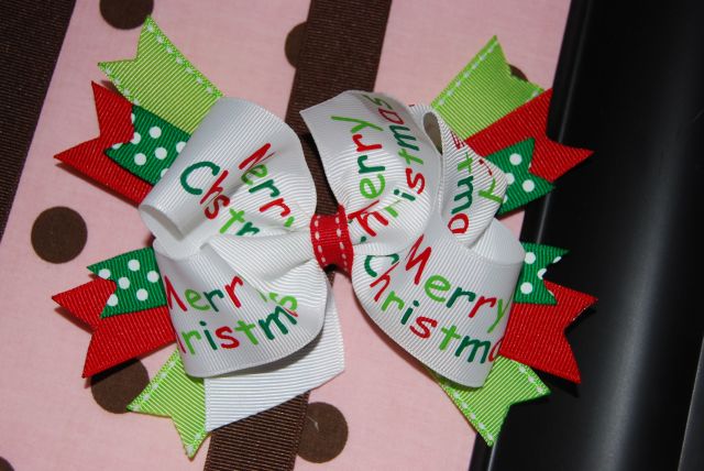 4-layer Merry Christmas Bow - Click Image to Close