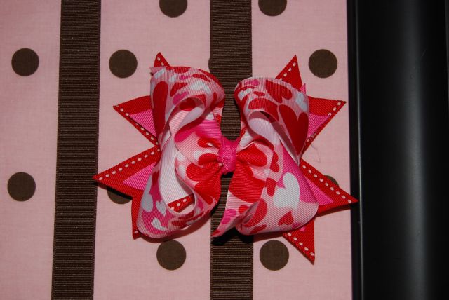 Big Boutique Valentine's Day Bow with Sprigs - Click Image to Close